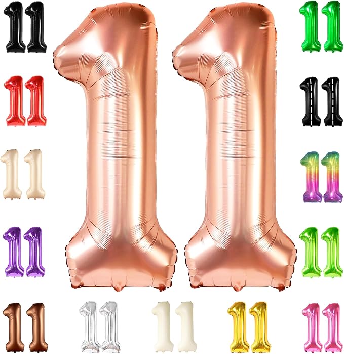 KatchOn Rose Gold Number 11 Balloon 40 Inch, 11th Birthday Balloon Decor | 11th by KatchOn