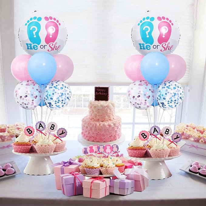 Gender Reveal Balloon Table Centerpiece Stand Kit 2 Set - Image 3