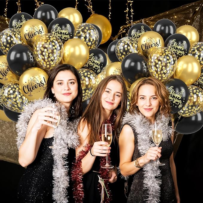 Black and Gold Balloons - Image 3