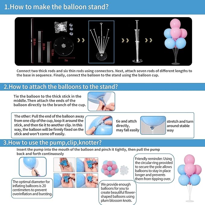 4 Sets Gender Reveal Balloons Stand Kit - Image 5