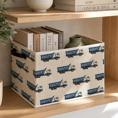 Blue Dump Truck Boy Nursery Storage Basket - Image 3