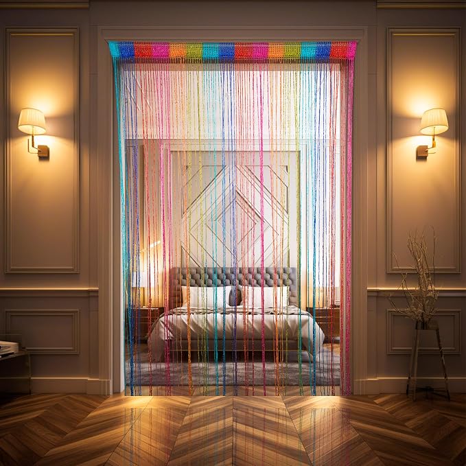 Hysenm 2 Pack 39 x 79 Inch Beaded Curtain String Door Curtains, Hippie Room - Image 5