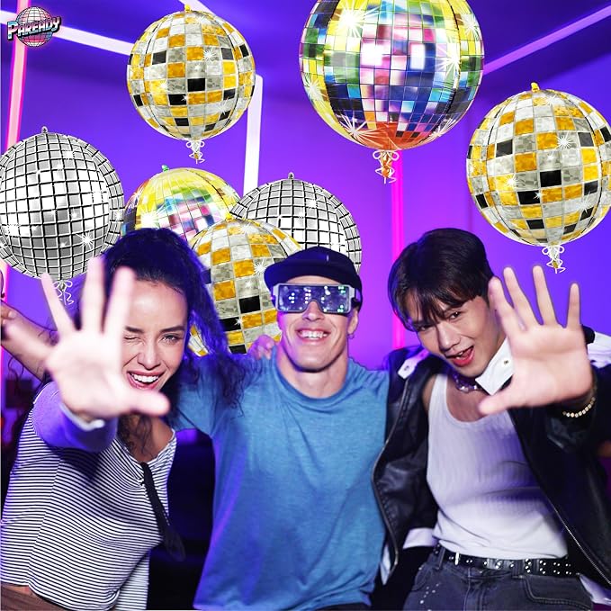 6pcs 22 Inch Colorful Disco Ball Balloons - Image 7