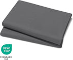 Bare Home Microfiber Pillow Cases - Toddler Size Set of 2 Cooling Pillowcases Double Brushed Grey Pack Easy Care (Toddler Pillowcase 2, Grey)