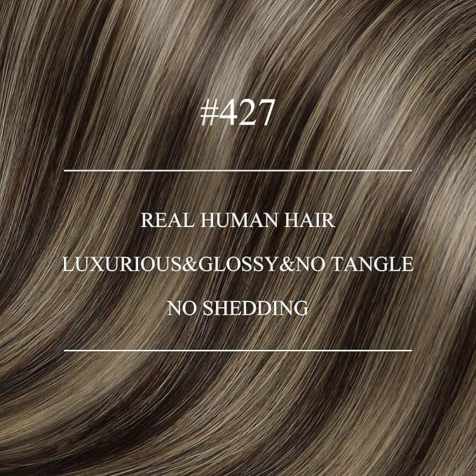 YoungSee Nano Ring Hair Extensions Brown Highlight Nano Beads Hair Extensions Real Human Hair Dark Brown Highlights Caramel Blonde for Daily Wear Nano-Link Remy Hair Extension 14 inch 50s 50g