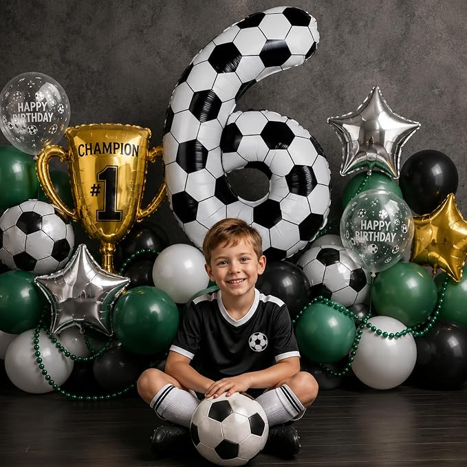 Big Soccer 6 Balloons, 6th Birthday Decorations - Image 6