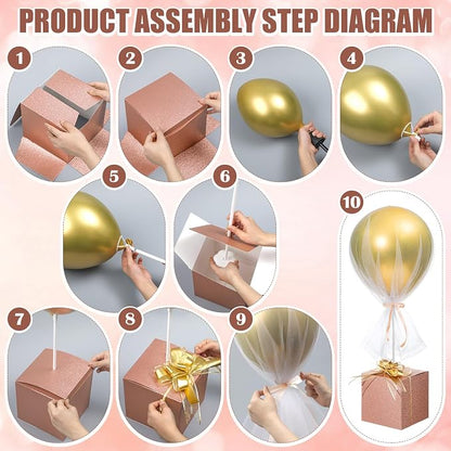 4 Set Rose Gold Confetti Tulle Tutu Balloon - Image 4