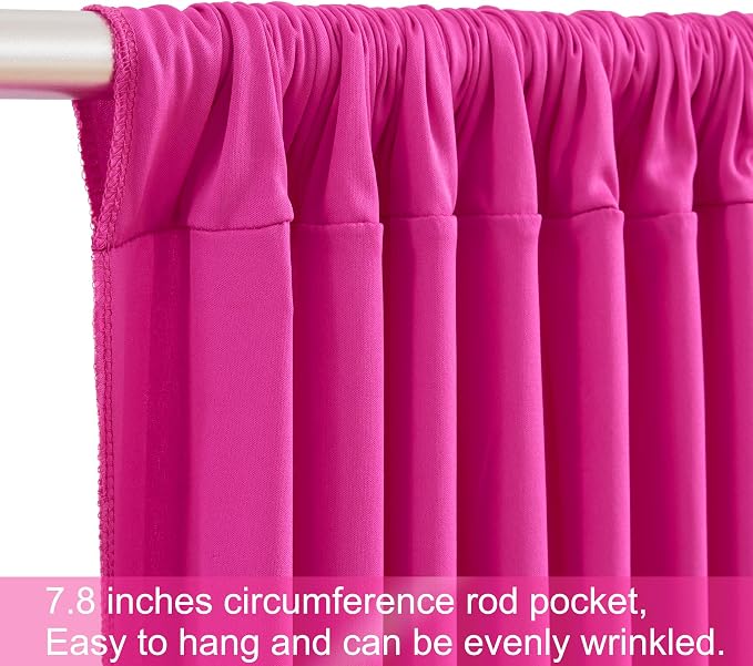 8 Panels Hot Pink Backdrop Curtains - Image 7