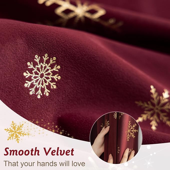Beauoop Christmas Red Velvet Curtain - Image 4