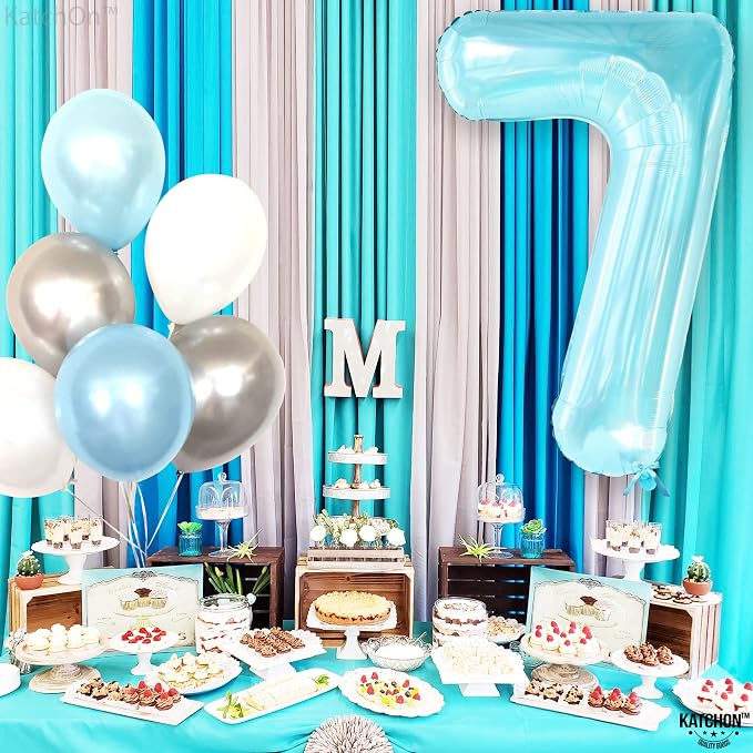 KatchOn Light Blue Number 7 Balloon 40 Inch | 7th Birthday Balloon - Image 7