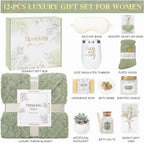 Get Well Gifts for Women Self Care Gifts Basket - Relaxing Spa Care Package After Surgery Thinking of You Birthday Gift - Feel Better Sympathy Gift Set for Her Mom Sister Friend Wife (Green)