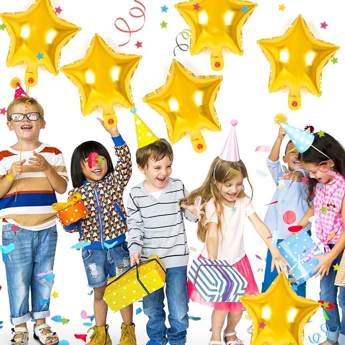 50 Pcs Star Balloons, 10 Inch Gold Star Foil Balloons, Stars Shaped Balloon - Image 4
