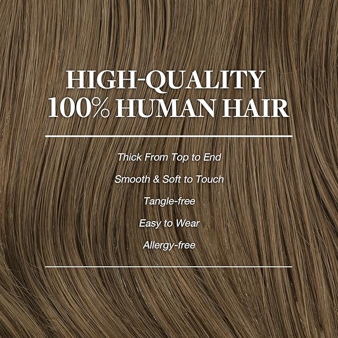 GOO GOO Clip in Hair Extensions Real Human Hair, Remy Human Hair Extensions Clip ins for Women, Natural Human Hair, 20inch 120g 7Pcs, 5 Light Ash Brown
