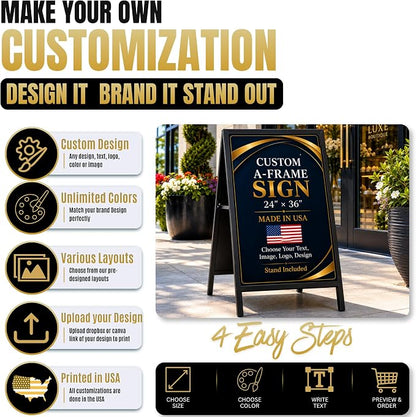 Metal Sign HolderA-Frame Sidewalk Curb Stand by BCB 24x36 | Printed in USA | - Image 7