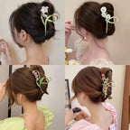 6 Pcs Hair Claw Clips for Women, Large Strong Metal Butterfly Hair Clips Flower Hair Clips for Women Thick Hair