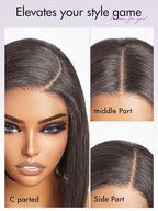 LUVME Ready to Go Bob Wig, Natural Black, Glueless, 100% Unprocessed Virgin Human Hair, Medium Size, 22-22.5 Inches