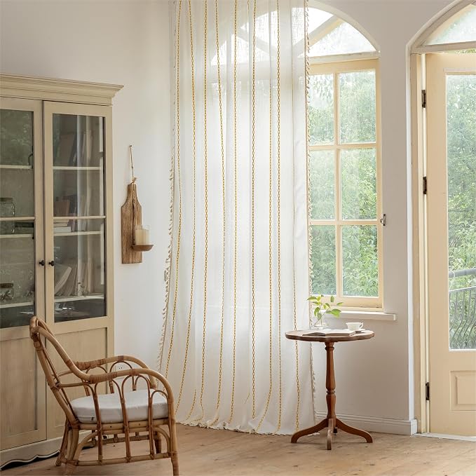 Sutuo Home Boho Curtains for Bedroom Living Room 108 inches Long, Semi Blackout by SutuoHome