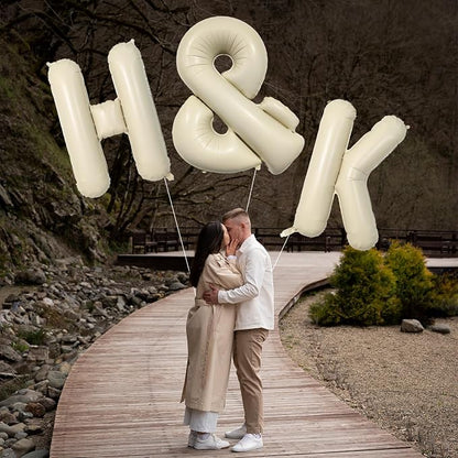 Biapian 40 Inch Ampersand Balloons, Cream Symbol & Foil Balloon, Big Single - Image 4