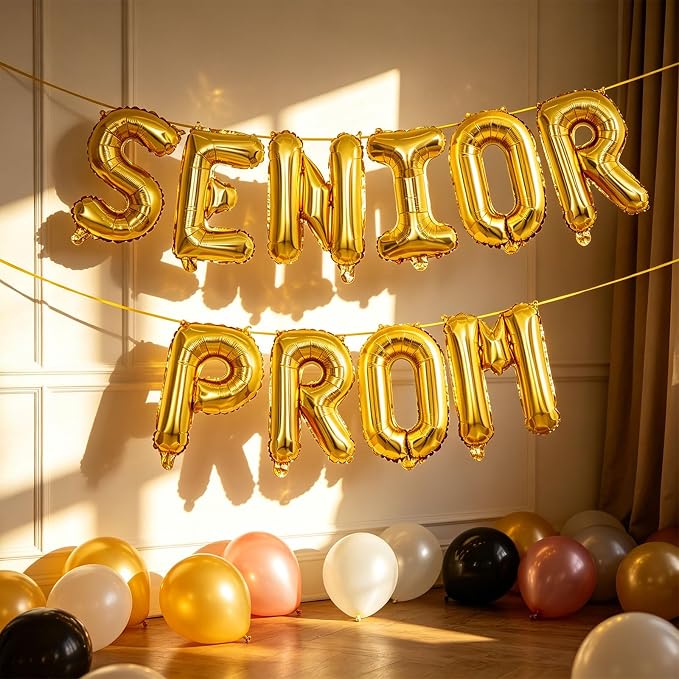2 Set 20Pcs Gold SENIOR PROM Letter Balloons 16in Balloon Foil Letter - Image 8