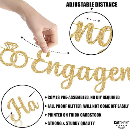 KatchOn Glitter Happy Engagement Banner 10 Ft, Engagement Party Decorations | - Image 4