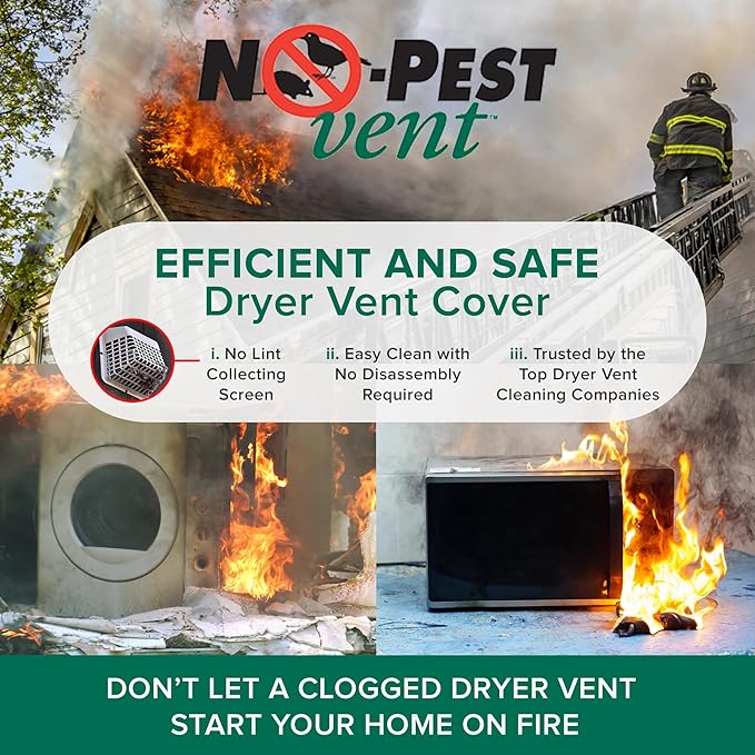 NO-PEST VENT, Exclusive Dual Door Dryer Vent Cover Outdoor 4 inch or Bathroom fan, Made in USA w Highest UV Resistant Plastic in any Outdoor Vent Cover (Tan, 4 inch W/O Duct Tube)