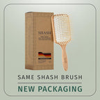Made in Germany - SHASH Paddle Hair Brush for Hair Extensions, Thick And Curly Hair - Detangler With Long Pins & Rubber Cushion - Helps Detangle Knots, Eliminate Frizz, Reduce Pulling & Snagging