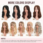 Hairro 18 Inch Long Hair Toppers Wavy with Side Bangs for Women, Clips In Synthetic Hairpieces Capless, for Adding Volume/Birthday/Party/Halloween/Cosplay Dress Up, Natural Black