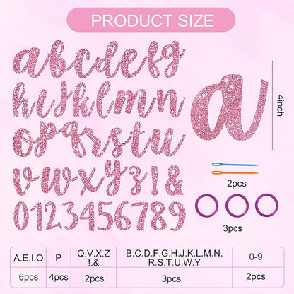 BEISHIDA Glitter Pink 116 PCS A-Z DIY Letter Banner Kit Make Your Own - Image 2