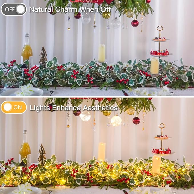 40 LED Christmas Fairy Lights Battery Powered, 12.5ft Vine String Lights - Image 5