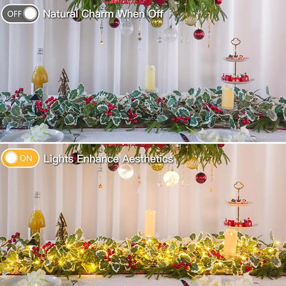 40 LED Christmas Fairy Lights Battery Powered, 12.5ft Vine String Lights - Image 5