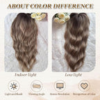 MORICHY Hair Toppers for Women with Thinning Hair 20inch Long Wavy Hair pieces for Women Synthetic Wiglets Topper with Bangs Clip in Light brown with Blonde Highlights