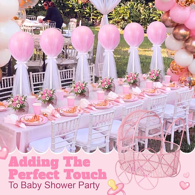 6 Set Pink Baby Shower Centerpieces - Image 5