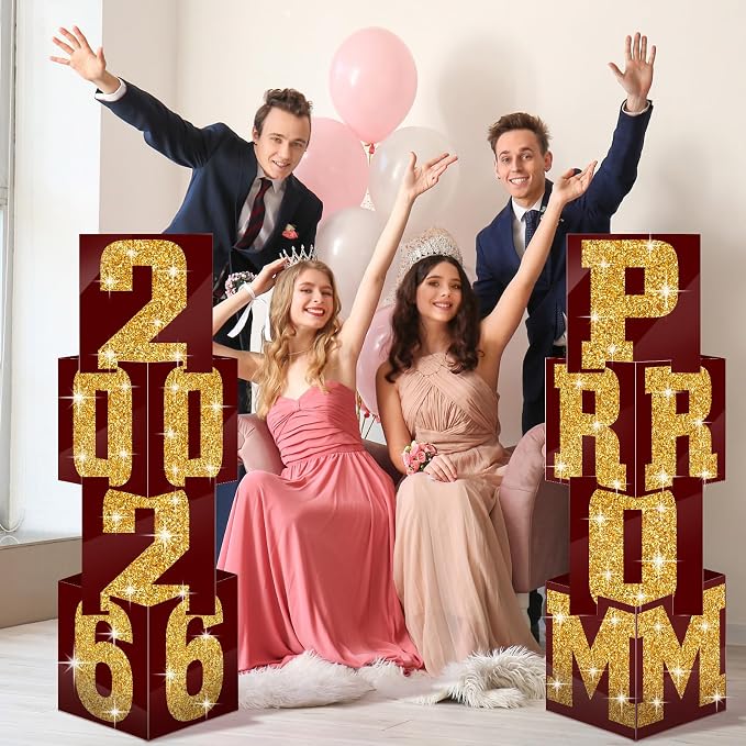 Queekay 8 Pcs Prom Column Standup Photo Booth Decorations 2026 Prom Backdrop - Image 4