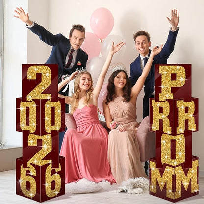 Queekay 8 Pcs Prom Column Standup Photo Booth Decorations 2026 Prom Backdrop - Image 4