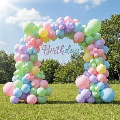 RUBFAC 135pcs Pastel Balloon Arch Kit, Macaron Rainbow Latex Balloon, Different - Image 7