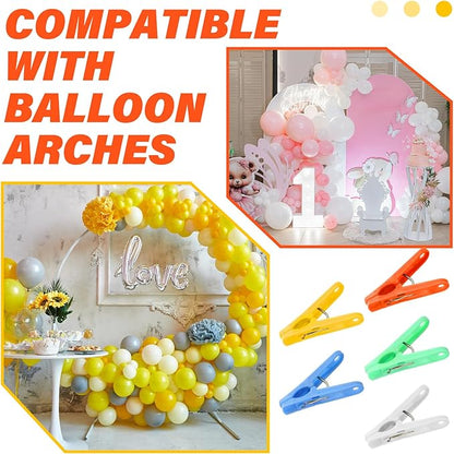 LemonRoad 50 Pack Colorful Balloon Arch Clips Plastic Spring Clamps - Image 4