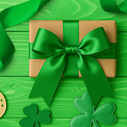 30Yards 1 1/2In Green Ribbon for Gift Wrapping St. Patrick's Party Favors | - Image 5