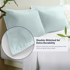 Kickoff Viscose Bamboo Pillowcase, Standard, Set of 2, 100% Organic Hidden Zippered Viscose Bamboo Pillow Case Standard Size, Cooling Pillow Cover for Hot Sleepers (20"x26" Coastal Blue)