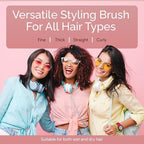 Lily England Vented Hair Brush for Blow Drying - Easy Detangling Hairbrush for Women for Fine, Thick, Curly Hair with Non-Slip Gel Handle - Static Free Vent Hair Brushes for Faster Drying, Rose Gold
