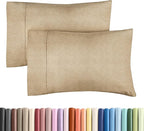 King Pillow Cases Set of 2 - Ultra Soft Hotel Quality Pillowcase Covers - Comfy, Cozy & Wrinkle Free - Shrinkage and Fade Resistant - Machine Washable Pillow Protectors - 2 Piece Set - Heathered Tan