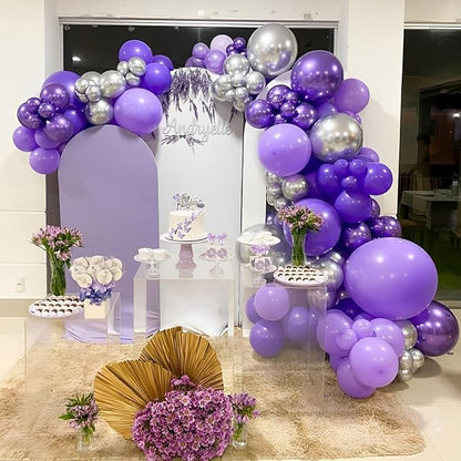 Voircoloria 130pcs Dark Purple Balloons Garland Arch Kit, 18 12 10 5 Inch | - Image 3