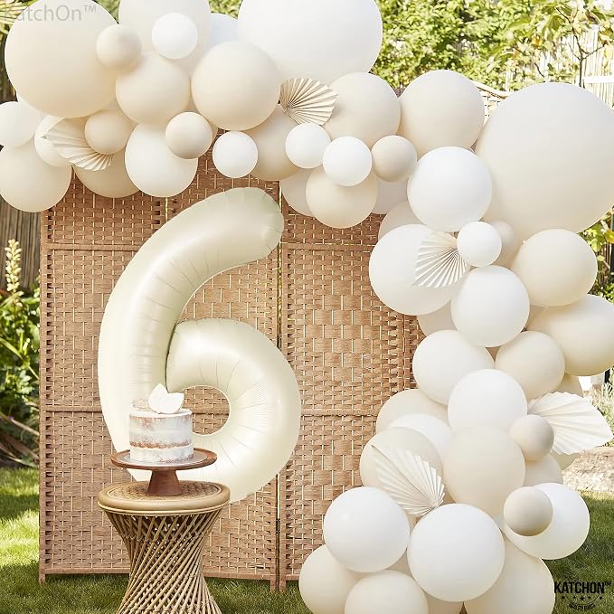 KatchOn Cream Number 1 Balloons - Image 6
