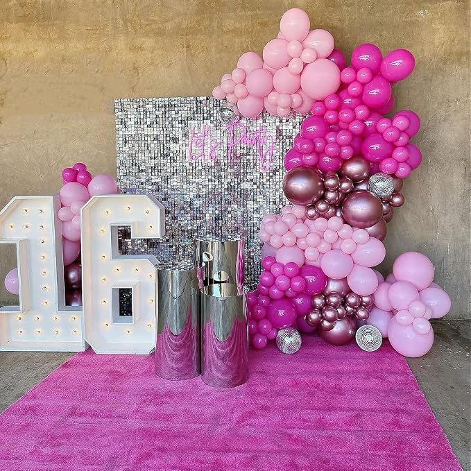 Pink Balloons Metallic Pink Balloon, Baby Shower, Princess Theme Party - Image 6