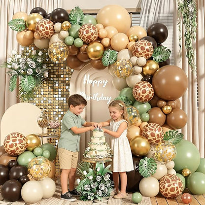 Sage Green Brown Balloon Garland Kit, Safari Balloon Garland Arch Kit - Image 3