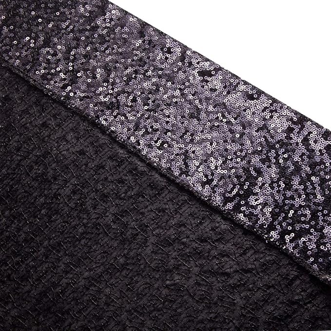 SquarePie 8x10ft Black Sequin Backdrop, High Density Non-Transparent Glitter - Image 8