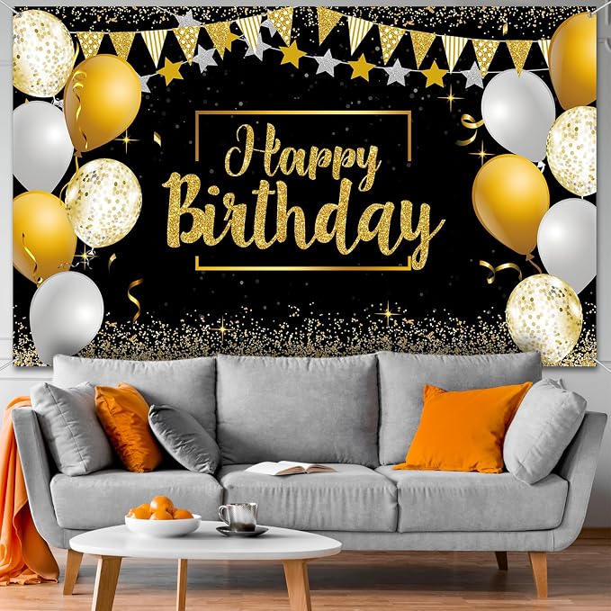 Tatuo Happy Birthday Decorations Backdrop Banner - Image 6