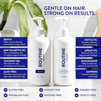 Routine Wellness Bundle - Shampoo and Conditioner Set for Thinning Hair, Two Serums for Scalp Health, Hair Growth Supplement & Hair Mask - Unscented