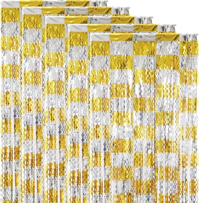 GOER Metallic Tinsel Foil Fringe Curtains Party Photo Backdrop Party Streamers - Image 9