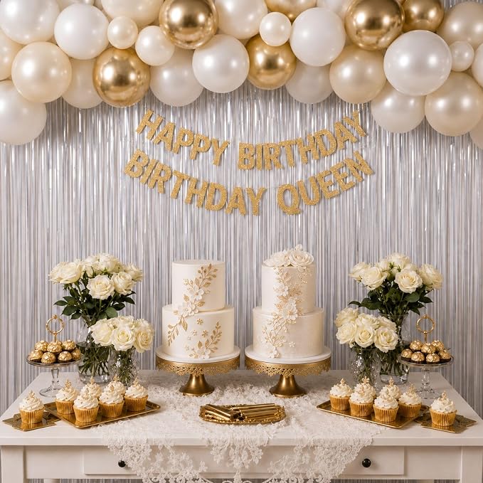 Matte White Tinsel Foil Curtains Backdrop Party Decorations 2 PCS | 3.3 x 6.6 - Image 7