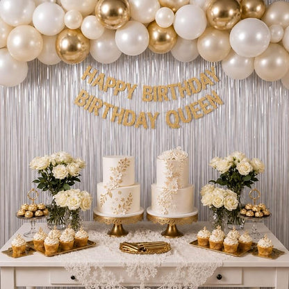 Matte White Tinsel Foil Curtains Backdrop Party Decorations 2 PCS | 3.3 x 6.6 - Image 7